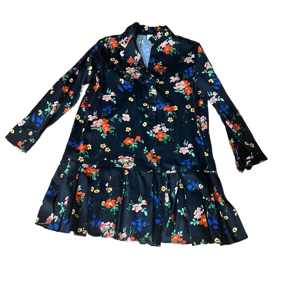 Tuckernuck Navy Floral Long Sleeve Dress Size Small Button Down Dress - Picture 4 of 9